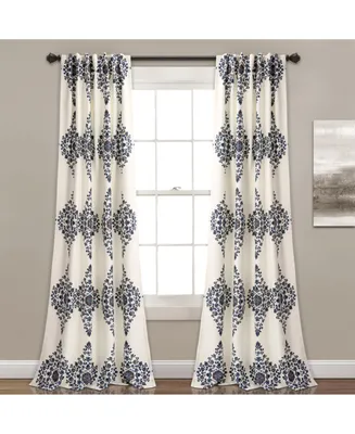 Keya Medallion Light Filtering Window Curtain Panels Cream 52X95 Set