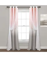 Umbre Fiesta Grommet Sheer/ Printed Light Filtering Window Curtain Panel Blush/Gray Single 38X84