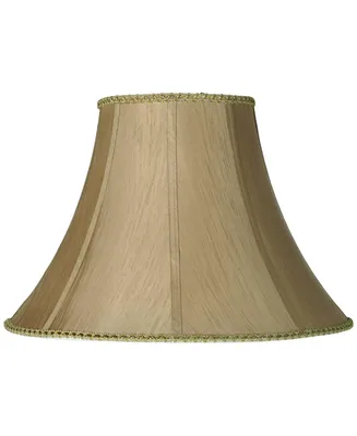 Earthen Gold Large Round Bell Lamp Shade 8" Top x 18" Bottom x 12" Height x 13" Slant (Spider) Replacement with Harp and Finial - Springcrest