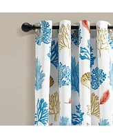 Coastal Reef Feather Light Filtering Grommet Window Curtain Panels