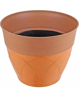 Garden Elements Colored Rim Large Plastic Planter, 15 Inches