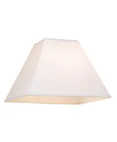 White Linen Large Square Lamp Shade 7" Top x 17" Bottom x 13" Slant x 12" High (Spider) Replacement with Harp and Finial - Springcrest