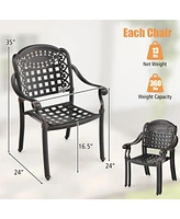 Sugift Cast Aluminum Patio Chairs Set of 2 with Armrests