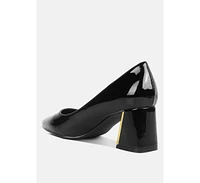 London Rag Zaila Metallic Accent Block Heel Pumps