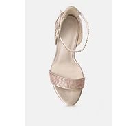 Magnate Womens Rhinestone Embellished Stiletto Sandals