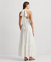 Lauren Ralph Women's Cotton Tiered Halter Dress