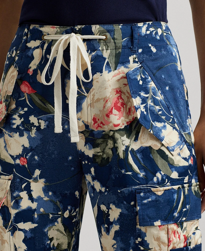 Lauren Ralph Women's Floral High-Rise Cargo Pants