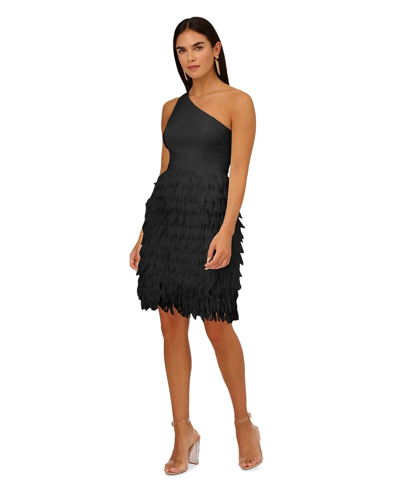 Adrianna by Adrianna Papell Women's Chiffon Feather Cocktail Dress