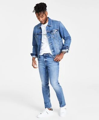 Calvin Klein Mens Trucker Jacket Logo Crewneck T Shirt Slim Fit Stretch Jeans
