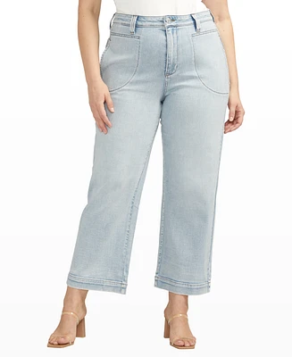 Jag Plus Size Sophia High Rise Wide Leg Cropped Jeans