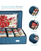 Hearth & Harbor Premium Holiday Gift Wrapping Paper Storage Bag & Accessories Storage Box - Fits Up to 36 Rolls of 40” Total