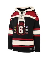 Men's '47 Brand Black Nhl-Logo Superior Lacer Pullover Hoodie