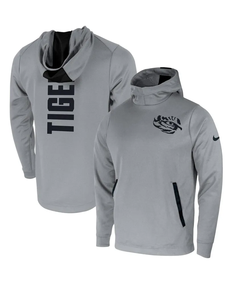 Men's Nike Gray Lsu Tigers 2-Hit Performance Pullover Hoodie