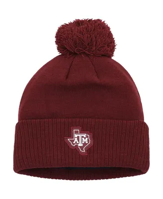 Men's adidas Maroon Texas A&M Aggies 2023 Sideline Cold.rdy Cuffed Knit Hat with Pom