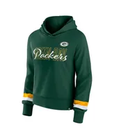 Women's Fanatics Green Green Bay Packers Over Under Pullover Hoodie