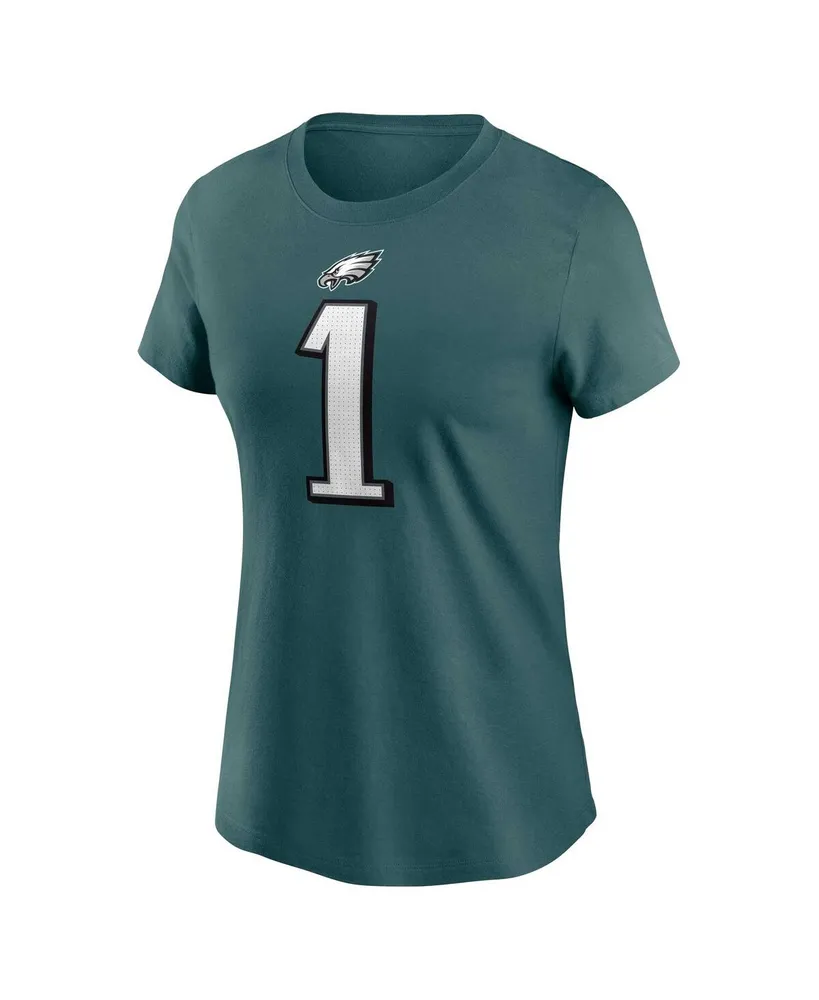 Women's Nike Jalen Hurts Midnight Green Philadelphia Eagles Player Name and Number T-shirt