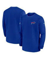 Men's Nike Royal Buffalo Bills 2023 Sideline Throwback Heavy Brushed Waffle Long Sleeve T-shirt