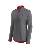 Women's Fanatics Gray Buffalo Bills Corner Long Sleeve 1/4 Zip Top