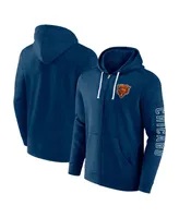 Men's Fanatics Navy Chicago Bears Offensive Lineup Hoodie Full-Zip