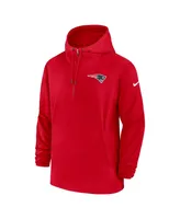 Men's Nike Red New England Patriots Sideline Quarter-Zip Hoodie