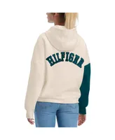 Women's Tommy Hilfiger Cream, Midnight Green Philadelphia Eagles Harriet Pullover Hoodie