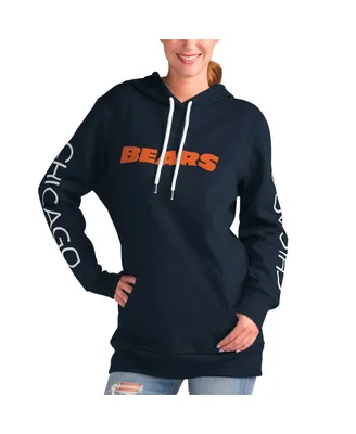 Women's G-iii 4Her by Carl Banks Navy Chicago Bears Extra Inning Pullover Hoodie