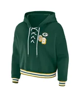 Women's Wear by Erin Andrews Green Bay Packers Lace-Up Pullover Hoodie