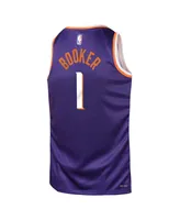 Big Boys Nike Devin Booker Purple Phoenix Suns Swingman Jersey - Icon Edition