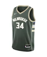 Big Boys Nike Giannis Antetokounmpo Hunter Green Milwaukee Bucks Swingman Jersey - Icon Edition