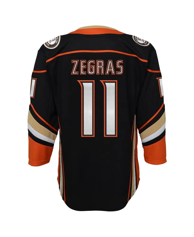 Big Boys Trevor Zegras Black Anaheim Ducks Home Premier Player Jersey