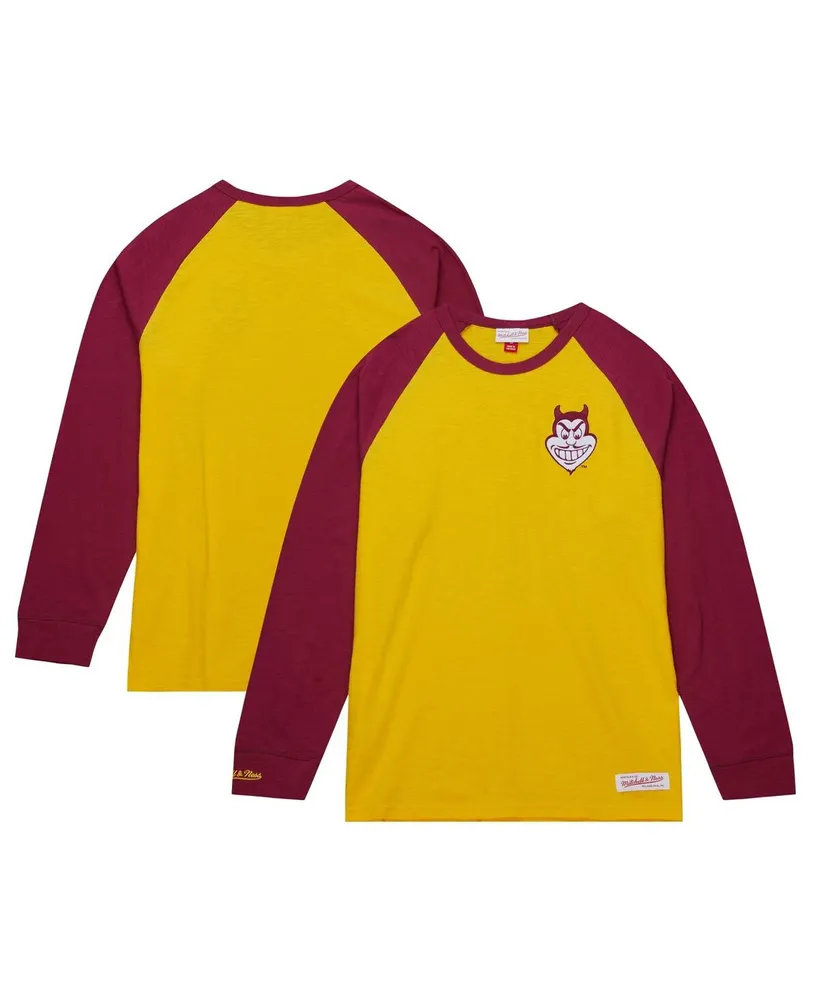 Men's Mitchell & Ness Gold Arizona State Sun Devils Legendary Slub Raglan Long Sleeve T-shirt