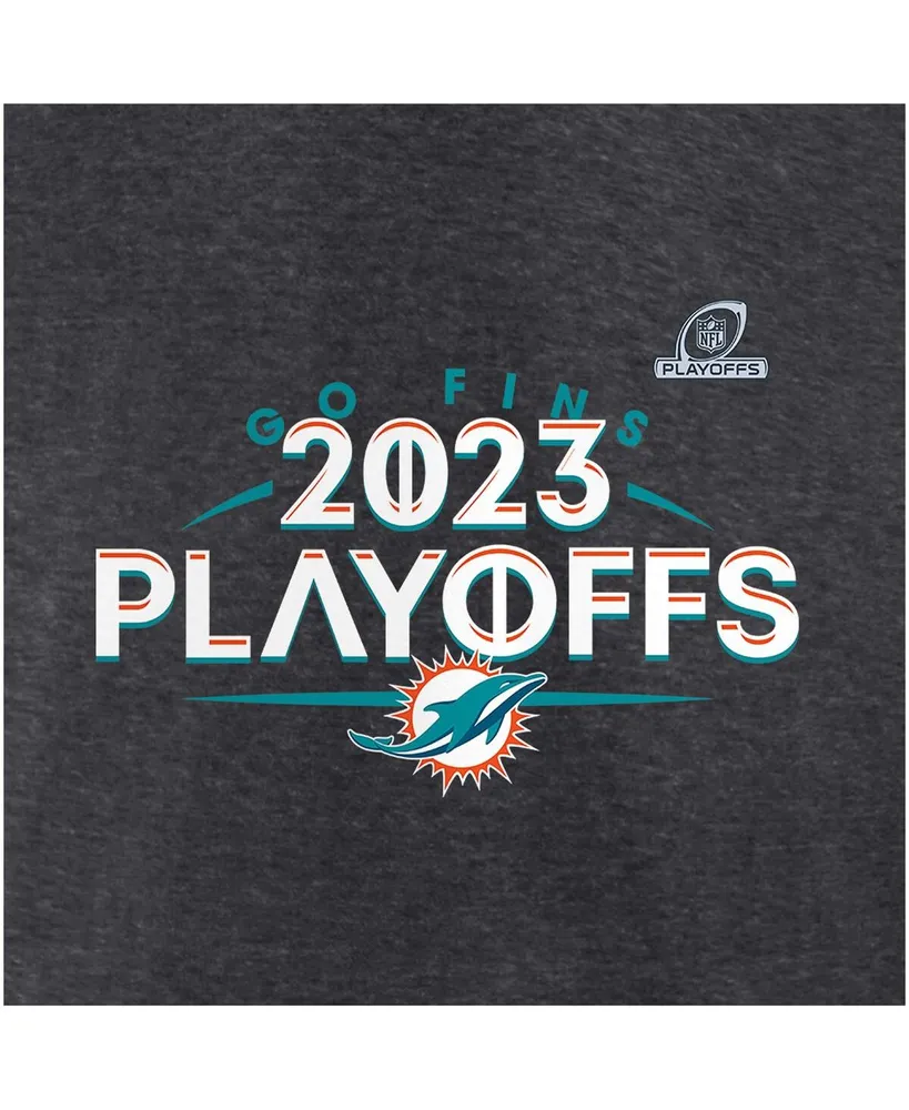 Men's Fanatics Heather Charcoal Miami Dolphins 2023 Nfl Playoffs T-shirt