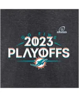 Men's Fanatics Heather Charcoal Miami Dolphins 2023 Nfl Playoffs T-shirt