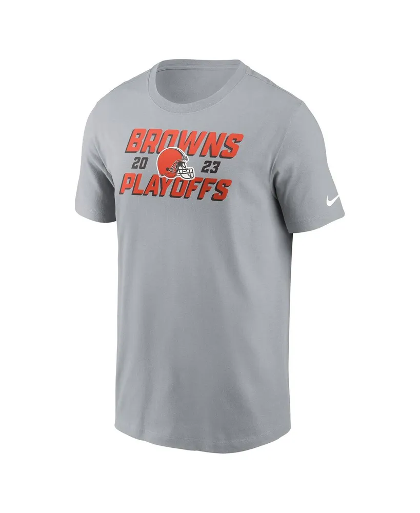 Men's Nike Gray Cleveland Browns 2023 Nfl Playoffs Iconic T-shirt