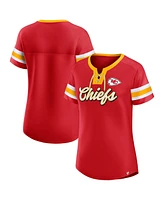 Women's Fanatics Red Kansas City Chiefs Original State Lace-Up T-shirt