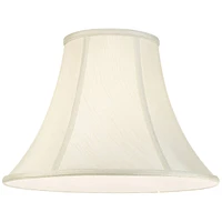 Set of 2 Bell Lamp Shades Cream Medium 7" Top x 16" Bottom x 12" High Spider with Replacement Harp and Finial Fitting - Springcrest