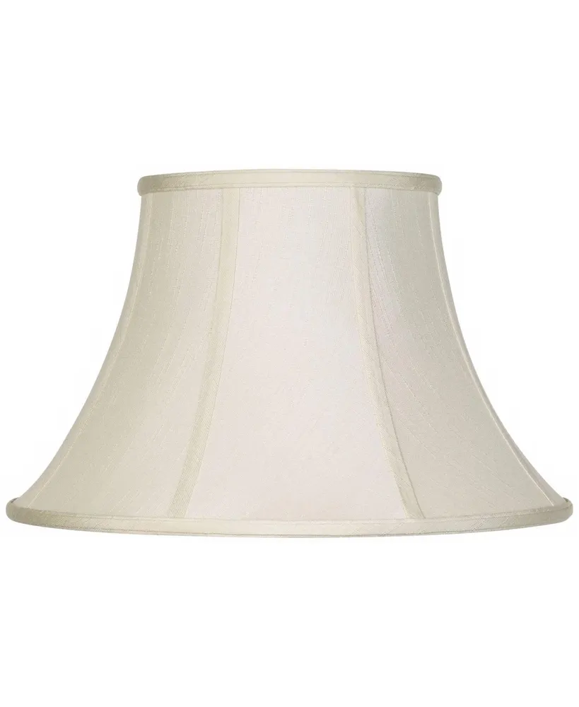 Creme Large Bell Lamp Shade 9" Top x 17" Bottom x 11" Slant x 10.5" High (Spider) Replacement with Harp and Finial - Imperial Shade