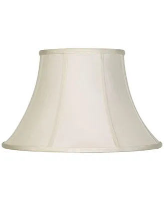 Creme Large Bell Lamp Shade 9" Top x 17" Bottom x 11" Slant x 10.5" High (Spider) Replacement with Harp and Finial - Imperial Shade