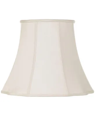Creme Bell Large Curve Cut Corner Lamp Shade 11" Top x 18" Bottom x 15" Slant x 14.5" High (Spider) Replacement with Harp and Finial