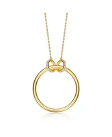 14K Gold Plated Hollow Circle Pendant Necklace