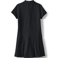 Lands' End Little Girls School Uniform Short Sleeve Mesh Pleated Polo Dress