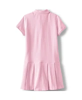 Lands' End Big Girls Short Sleeve Mesh Pleated Polo Dress