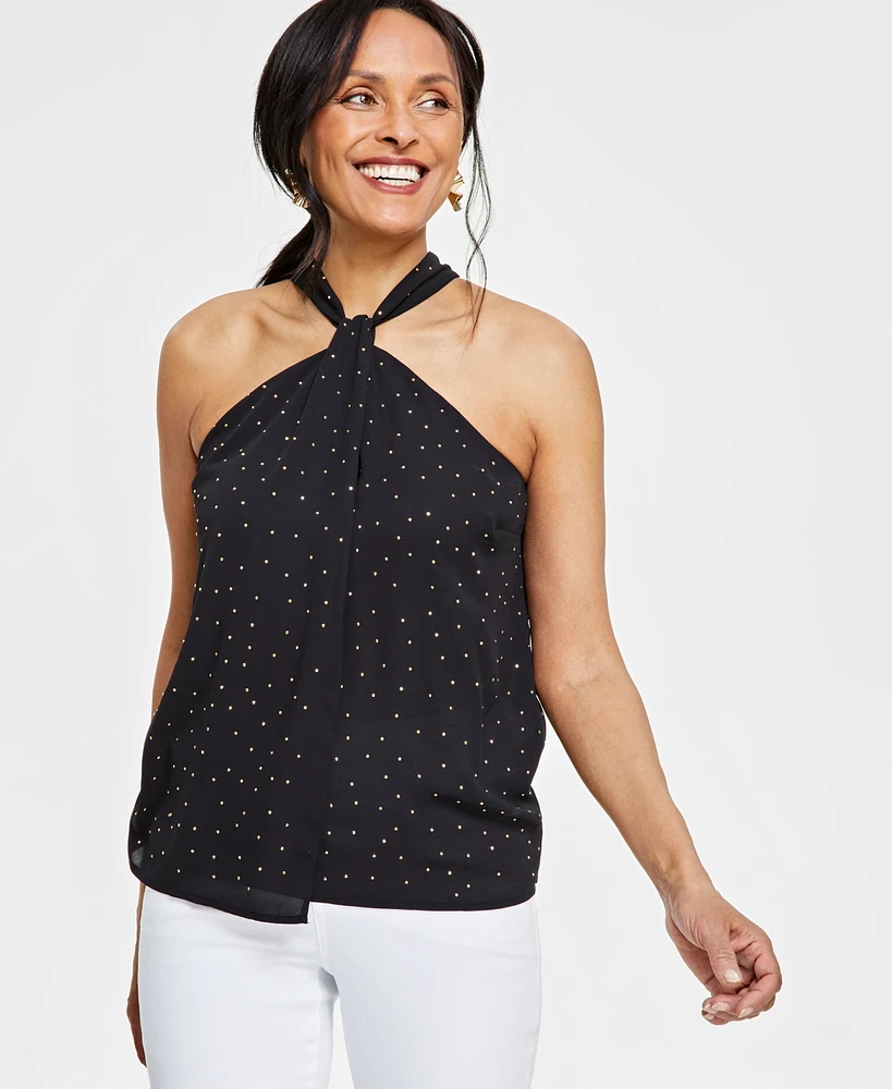 I.n.c. International Concepts Women's Studded Halter Top, Created for Macy's