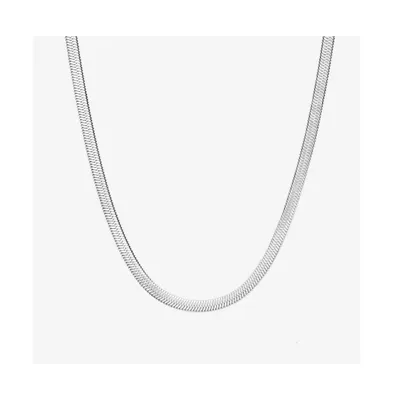 Ana Luisa Herringbone Chain Necklace - Ina Silver