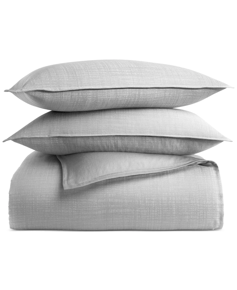 Hotel Collection Modern Crosshatch Duvet Cover Set, Full/Queen, Exclusively at Macy's