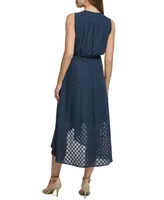 Tommy Hilfiger Women's Trellis Surplice-Neck Midi Dress