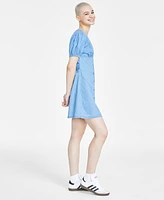 Celebrity Pink Juniors' Cotton Puff-Sleeve Babydoll Dress