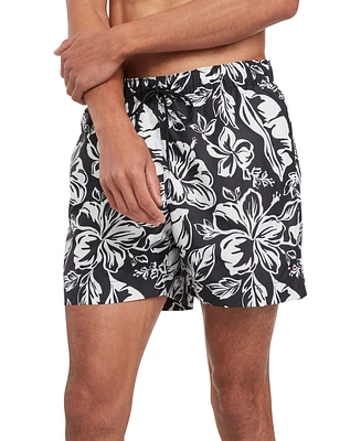 Tommy Hilfiger Men's Vintage Tropical Drawstring 5" Swim Trunks