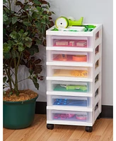 Iris Usa Drawer Rolling Storage Cart with Organizer Top