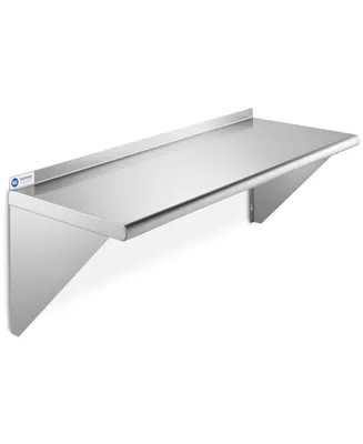 Gridmann 18" x 48" Nsf Stainless Steel Kitchen Wall Mount Shelf w/ Backsplash